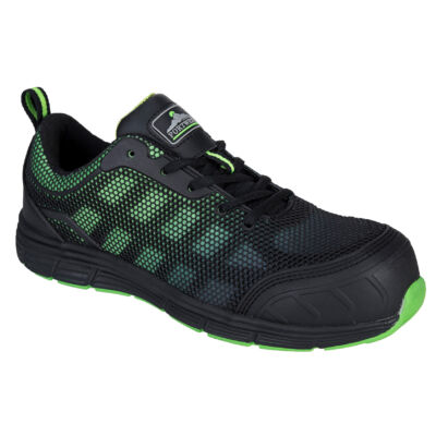 Munkavédelmi cipő fekete/zöld 36