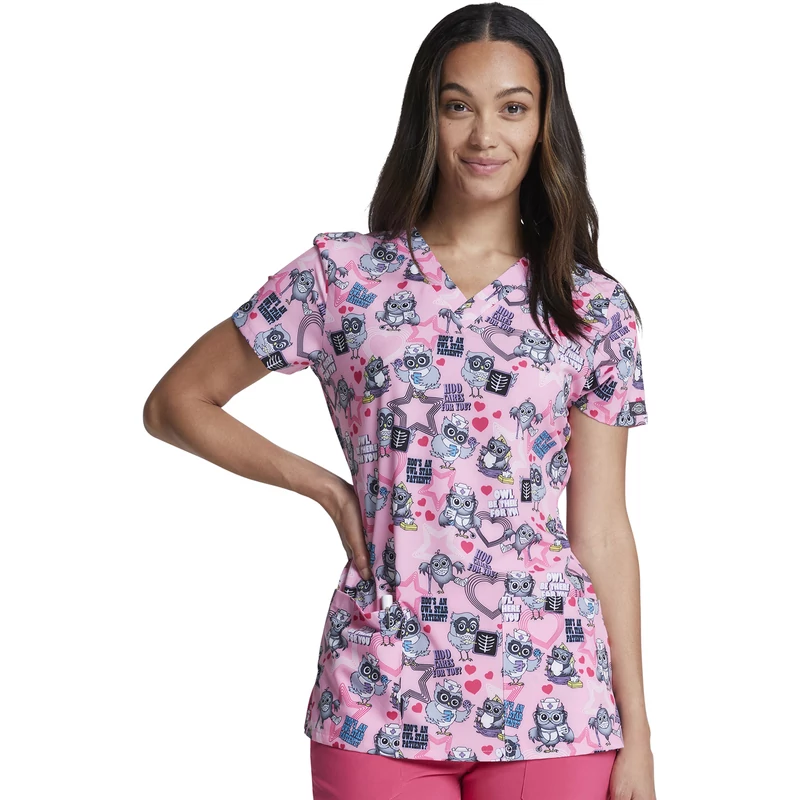 DK717 Medical Női mintás felső - Hoo Cares For You? - 2XL