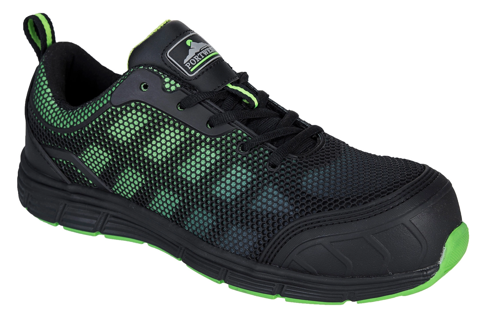 Munkavédelmi cipő fekete/zöld 36